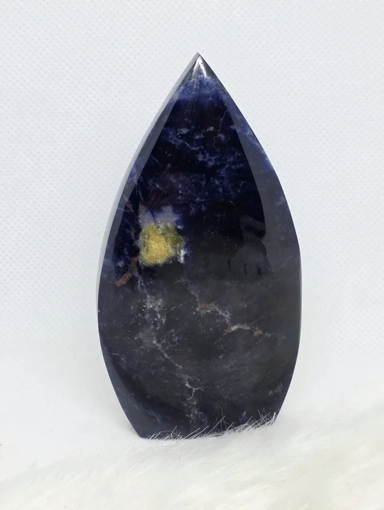 Sodalite Flame Carving Blue Crystal Freeform Galaxy Pattern Polished Stone Decor - Picture 2 of 6